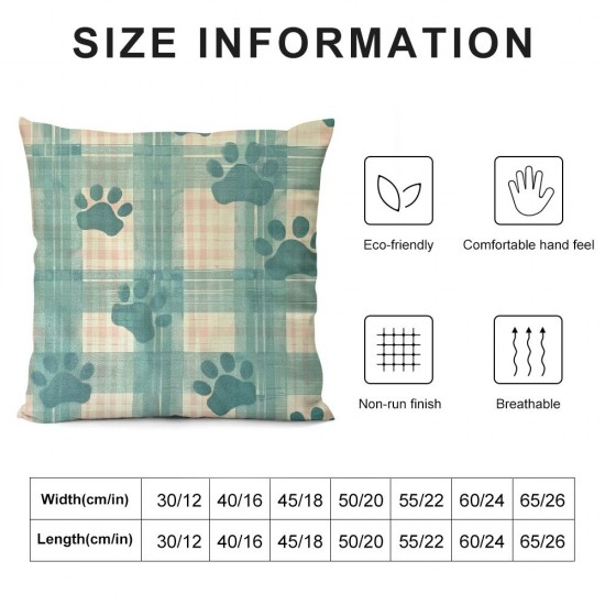 Easter Pillow Covers Inch Set of Dog Paws Be Bunny Pillowcases Decorations for Sofa Couch Bedroom Living Room Cushion Case Decor