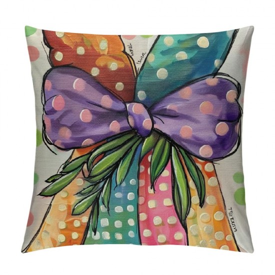 Qinduosi Easter Pillow Covers Set of ,Colorful Decorations Holiday Farmhouse Spring Pillow Case for Home Sofa Couch Decor AA