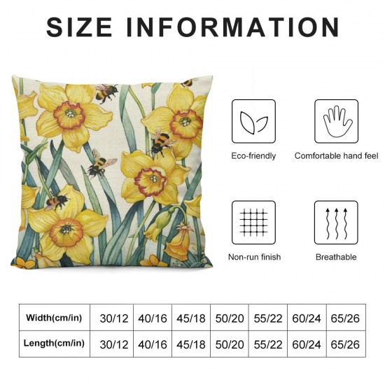 Qinduosi  Spring Throw Pillow Cover Set of Inch Spring Summer Flower Cushion Case for Sofa Couch