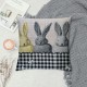 Easter Bunny Throw Pillow Covers Farmhouse Buffalo Check Plaid Welcome /Easter Eggs Decorative Pillow Cases Sofa/Couch/Porch Decorations(Black)