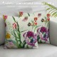 Qinduosi  Pillow Covers Inch Set of Farmhouse Garden Colorful Pillows Case Polyester Linen for Patio Sofa Bed Home Decor