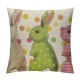 Qinduosi Easter Bunny Pillow Covers Inch Set of Pink Yellow Green Decorative Pillow Cases Pastel Polka Dot Farmhouse Cushion Case Spring Holiday Home Decor for Porch Couch