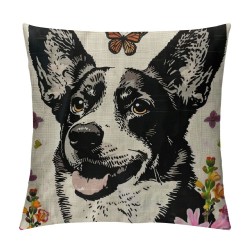 Qinduosi Spring Pillow Covers Inch Throw Pillowcase Home Sofa Holiday Cushion Case Farmhouse Dog Spring Decorations