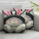 Qinduosi Rabbit Throw Pillow Cover Set of Cases Bunny Bottom Easter Eggs Blue Pink Cute Outdoor Decor Pillowcase Home Square Pillow