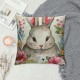 Easter Eggs Bunny Pillow Covers Inch Set of Rejoice Floral Leaves Blessings Easter Outdoor Decorative Throw Pillows Spring Holiday Pillowcases Linen Cushion Covers for Couch