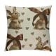 Qinduosi Easter Pillow Covers Inch Set of , Heart Bunny Decorative Throw Pillows,Brown Bow Rabbit Cushion Case Spring Decoration for Sofa Couch