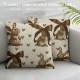 Qinduosi Easter Pillow Covers Inch Set of , Heart Bunny Decorative Throw Pillows,Brown Bow Rabbit Cushion Case Spring Decoration for Sofa Couch