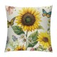 Qinduosi Throw Pillow Covers Inch Sunflower Floral Decorative Pillows Soft Velvet Cushion Cases for Couch Sofa Garden Patio Decor Set of