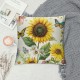 Qinduosi Throw Pillow Covers Inch Sunflower Floral Decorative Pillows Soft Velvet Cushion Cases for Couch Sofa Garden Patio Decor Set of