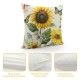 Qinduosi Throw Pillow Covers Inch Sunflower Floral Decorative Pillows Soft Velvet Cushion Cases for Couch Sofa Garden Patio Decor Set of