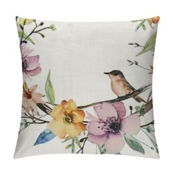 Qinduosi Easter Religious Pillow Covers Inches Colorful Flowers Throw Pillow Case Set of Easter Spring Pillow Cover Linen Cushion Cover for Home Couch Sofa Bedroom Livingroom