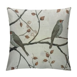 Qinduosi Adorable Bird Throw Pillow Cover Cute Robin Rustic Vintage Animal Watercolor Print Cozy Square Cushion Case for Men Women Boys Girls Room Home Decor Linen Inch