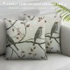 Qinduosi Adorable Bird Throw Pillow Cover Cute Robin Rustic Vintage Animal Watercolor Print Cozy Square Cushion Case for Men Women Boys Girls Room Home Decor Linen Inch