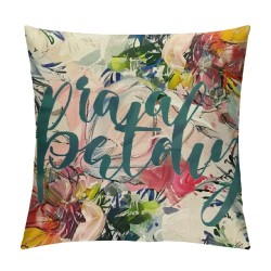 Qinduosi Spring Pillow Covers Inch Welcome Pink Flower Floral Bless This Home Set of Green Farmhouse Decorative Throw Pillows Cases for Couch Sofa