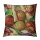 Qinduosi Easter Pillow Case Colorful Eggs Flowers On Pillow Cover Decorative Square Cushion Accent Linen Inch for Christmas Sofa Chair