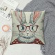 Qinduosi Pillow Covers Inch Set of Cute Spectacled Bunny Easter Decor Pillow Case Spring Farmhouse Pillows Easter Decorative Throw Cushion Cover