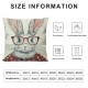 Qinduosi Pillow Covers Inch Set of Cute Spectacled Bunny Easter Decor Pillow Case Spring Farmhouse Pillows Easter Decorative Throw Cushion Cover