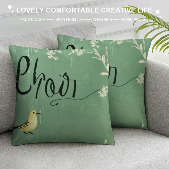 Qinduosi Set of Easter Pillow Covers - Rabbit Design with Eucalyptus Leaves and - Ideal Cushion Case Decoration for Sofa Couch