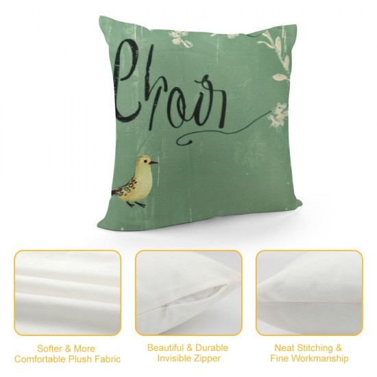 Qinduosi Set of Easter Pillow Covers - Rabbit Design with Eucalyptus Leaves and - Ideal Cushion Case Decoration for Sofa Couch