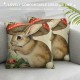 Qinduosi Spring Forest Animals Throw Pillow Covers Inch Rabbit Mushroom Floral Decorative Pillows for Sofa Kids Baby Nursey Room Decor Set of