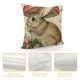 Qinduosi Spring Forest Animals Throw Pillow Covers Inch Rabbit Mushroom Floral Decorative Pillows for Sofa Kids Baby Nursey Room Decor Set of