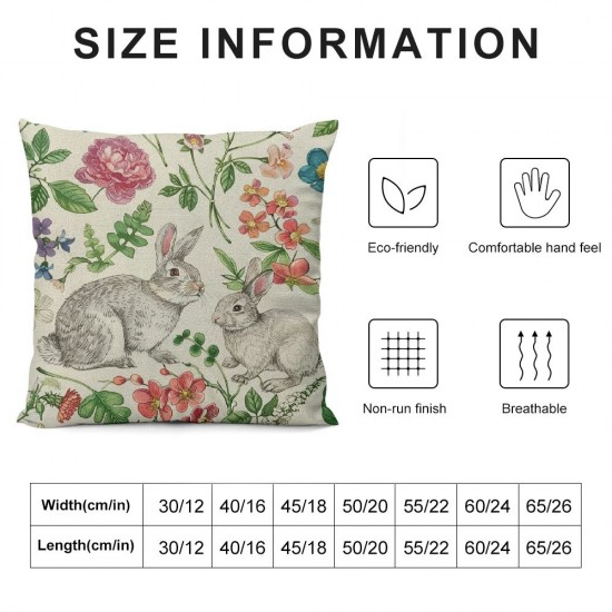 Spring Pillow Covers Set of , Spring Flower Throw Pillows Outdoor Decorative Farmhouse Easter Pillowcase Spring Decorations for Home Couch Sofa