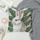 Qinduosi Easter Throw Pillow Covers Set of , Bunny Easter Hello My Peeps Cartoon Mouse Striped Farmhouse Decorative Cushion Case Decor for Home Sofa Couch Decoration