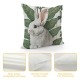 Qinduosi Easter Throw Pillow Covers Set of , Bunny Easter Hello My Peeps Cartoon Mouse Striped Farmhouse Decorative Cushion Case Decor for Home Sofa Couch Decoration