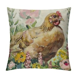 Qinduosi Happy Easter Bunny Decorative Throw Pillow Covers Set of , en Rabbit Flowers Porch Outdoor Home Decor, Floral Bowknot Vintage Couch Cushion Case