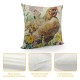 Qinduosi Happy Easter Bunny Decorative Throw Pillow Covers Set of , en Rabbit Flowers Porch Outdoor Home Decor, Floral Bowknot Vintage Couch Cushion Case