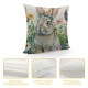 Qinduosi Easter Pillow Covers Set of Spring Cute Watercolor Pink Floral Meadow Easter Themed Decorative Throw Pillow Cases Outdoor Farmhouse Decoration for Sofa Couch Bed