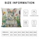 Qinduosi Easter Pillow Covers Set of Spring Cute Watercolor Pink Floral Meadow Easter Themed Decorative Throw Pillow Cases Outdoor Farmhouse Decoration for Sofa Couch Bed