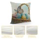 Qinduosi Bunny Decorative Throw Pillow Covers of Easter Rabbit Eggs Cushion Case Decor Pink for Home Outdoor Decoration for Sofa Couch