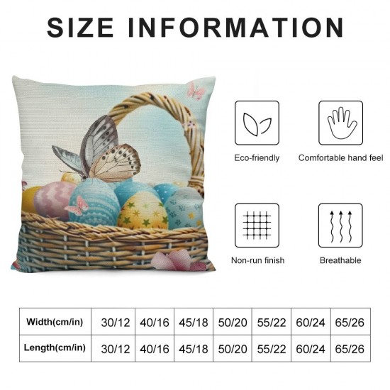 Qinduosi Bunny Decorative Throw Pillow Covers of Easter Rabbit Eggs Cushion Case Decor Pink for Home Outdoor Decoration for Sofa Couch