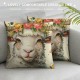 Easter Bunny Decorative Throw Pillow Covers Set of , Religious Cross Rabbit Eggs Porch Outdoor Home Decor, Olive Wreath Butterfly Couch Cushion Case