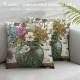 Wildflower Throw Pillow Covers Inch Set of Flowers Leaves Spring Summer Seasonal Decor Cushion Cover for Bedroom Sofa Living Room Couch Bench Outdoor