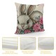 Qinduosi Decorative Throw Pillow Covers Set of , Hello Peeps Outdoor Home Decor, Rose Flower Eucalyptus Leaves Couch Cushion Case