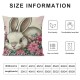 Qinduosi Decorative Throw Pillow Covers Set of , Hello Peeps Outdoor Home Decor, Rose Flower Eucalyptus Leaves Couch Cushion Case