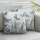 Qinduosi  Throw Pillow Covers Inch Garden Flower Butterfly Decorative Pillows for Couch Sofa Garden Patio Decor Set of