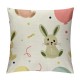 Qinduosi Cute Easter Bunny Throw Pillow Covers, Holiday Pillow Cover, Spring Square Linen Cushion Cover Decor for Bed Home Couch