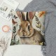 Qinduosi Easter Pillow Covers Inch Bunny Easter Eggs Throw Pillow Covers Spring Floral Rabbit Decorative Outdoor Pillowcases Cushion Covers for Sofa Bedroom Holiday Outdoor (Pack of