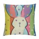 Easter Colorful Striped Bunny Pillow Covers Set of Cute Rabbit Spring Decorative Farmhouse Outdoor Cushion Easter Decor for Home Sofa