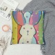 Easter Colorful Striped Bunny Pillow Covers Set of Cute Rabbit Spring Decorative Farmhouse Outdoor Cushion Easter Decor for Home Sofa