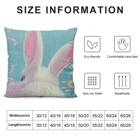 Pillow Covers Inch Set of Blue Pink Spring Farmhouse Decorative Throw Pillow Cases Lovely Animals Rabbit Cushion Cover for Couch