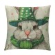 Qinduosi Easter Pillow Covers Inch Throw Pillowcase Rabbit Floral Home Sofa Bedroom Cushion Case Seasonal Farmhouse Decorations