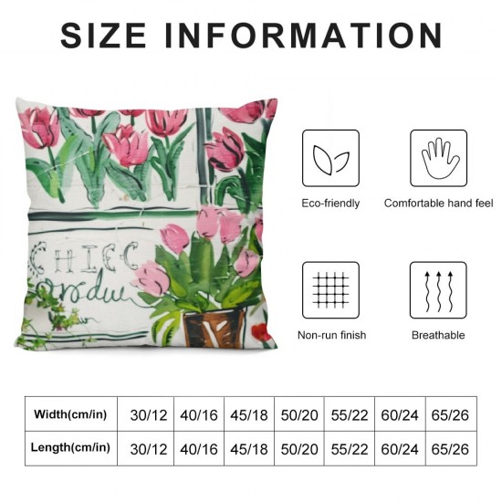 Qinduosi Pcs Spring Pink Pillow Covers '' Floral Throw Decorative Flower Pillow Covers Mother's Day Farmhouse Throw Pillowcases for Home Couch Sofa Decorations