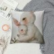 Qinduosi Square Pillow Cover Cute Cartoon and with White Flower and Leaf Watercolor Throw Cushion Covers for Couch Chair Bedroom Inch Set of