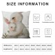 Qinduosi Square Pillow Cover Cute Cartoon and with White Flower and Leaf Watercolor Throw Cushion Covers for Couch Chair Bedroom Inch Set of