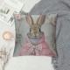 Qinduosi -Pack Spring Easter Pillow Covers Inch - '' Bunny with Pink and Blue Rabbit, &amp; Floral Wreath Design, Pastel Spring Decorative Cushion Cases Set for Sofa and Home Decor