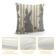 Grey Stripe Throw Pillow Cover Pillowcase Inch Set of Rabbit Holiday Linen Cushion Case for Home Sofa Bedroom Decoration